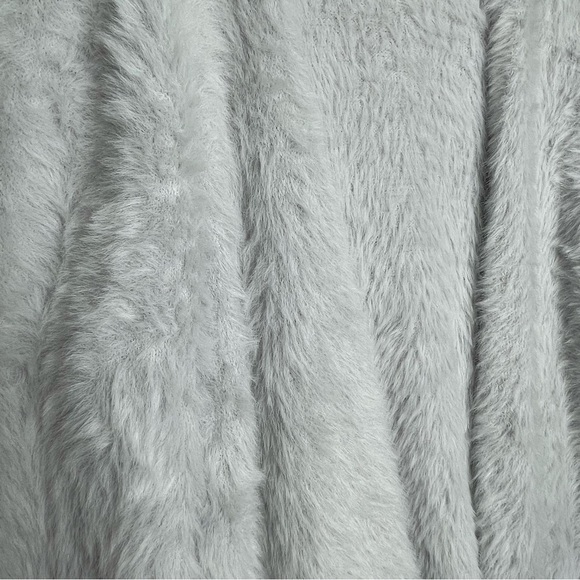 Free People Fuzzy Eyelash Sweater Cardigan Super Soft Cozy Silver Grey Size M - Picture 3 of 7